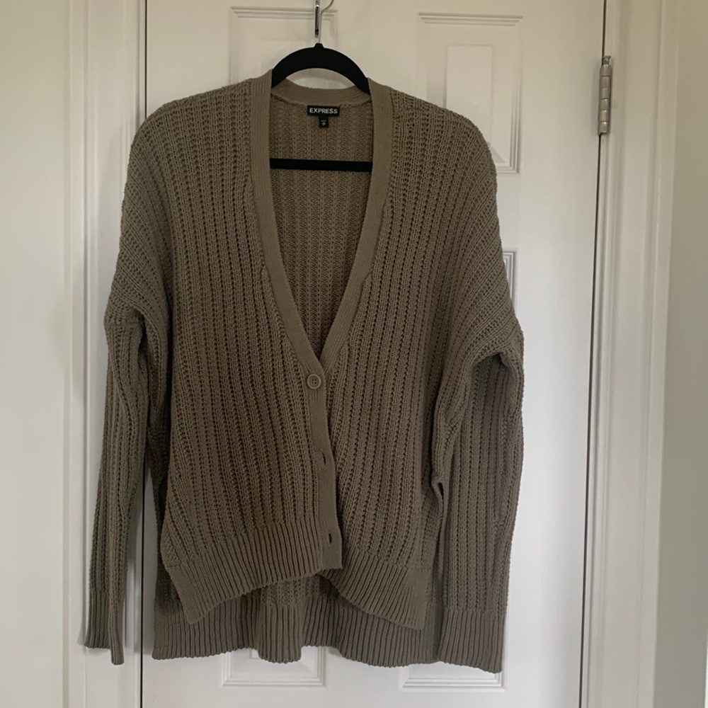 Express trendy cardigan sweater size medium but fits large